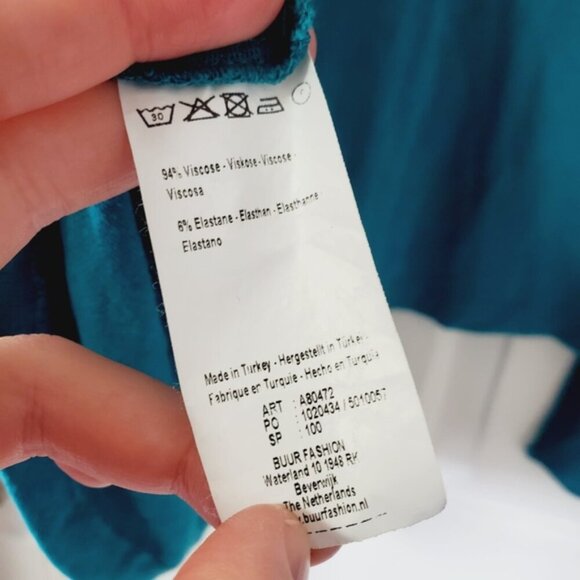 Yest Netherlands Teal Lightweight Viscose Stretch Open Front Cardigan 20 Plus - Picture 6 of 8